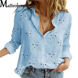 Blouse Autumn Leisure Star Print Shirt
