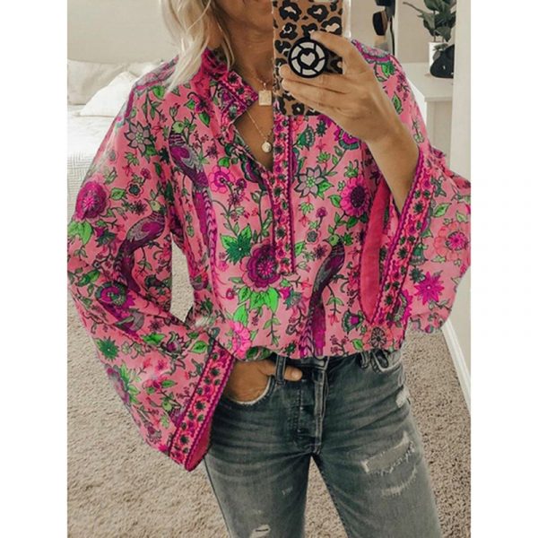 V-neck printed shirt - Image 5