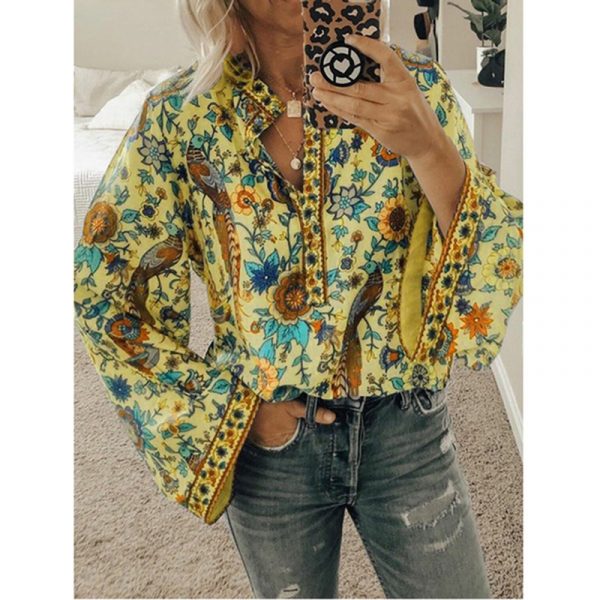 V-neck printed shirt - Image 6