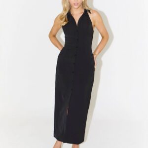 25SS lapel sleeveless dress