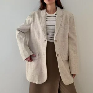 25AW New Women Fashion Linen Basic Jacket